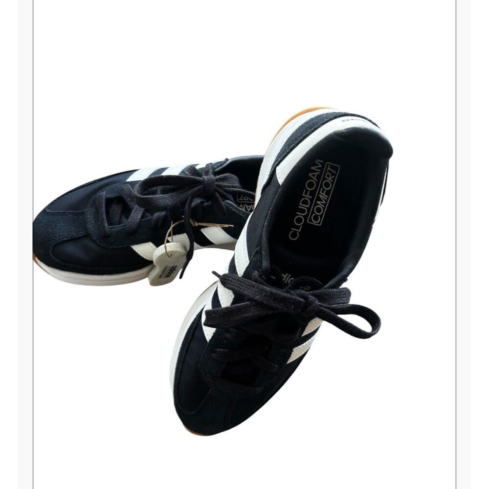 adidas Sportswear Run 72 Shoes in Core Black / Cloud White Memory Foam Comfort